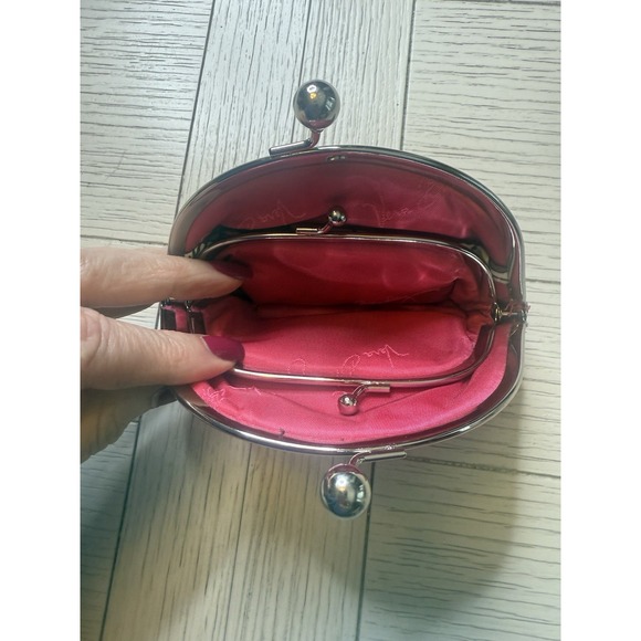 Vera Bradley "MOCHA ROSE"  Double Kisslock Coin Purse. RETIRED PATTERN. 90s - Picture 4 of 9